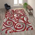 Flash Furniture Red 8 x 10 Sculpted High-Low Pile Area Rug ACD-RG241-810-RD-GG